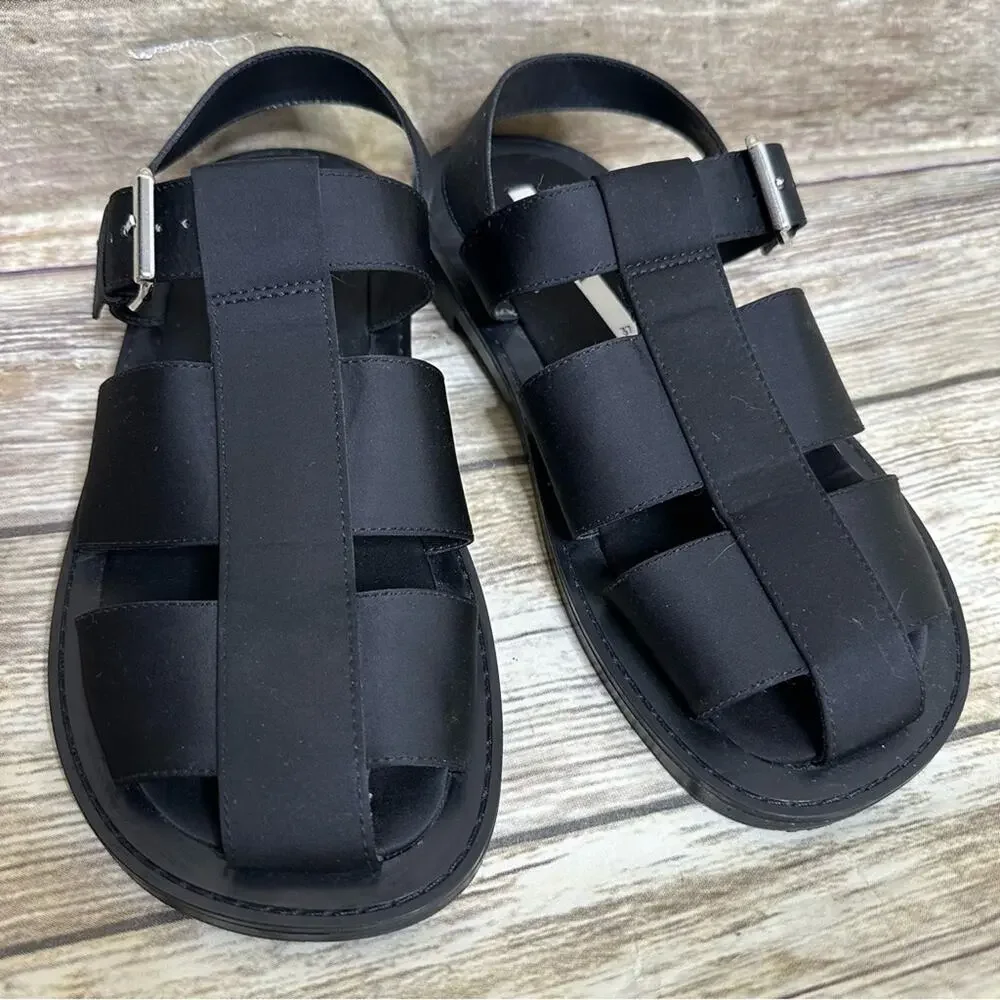 Zara 7.5 black strappy fisherman sandals - Picture 5 of 11